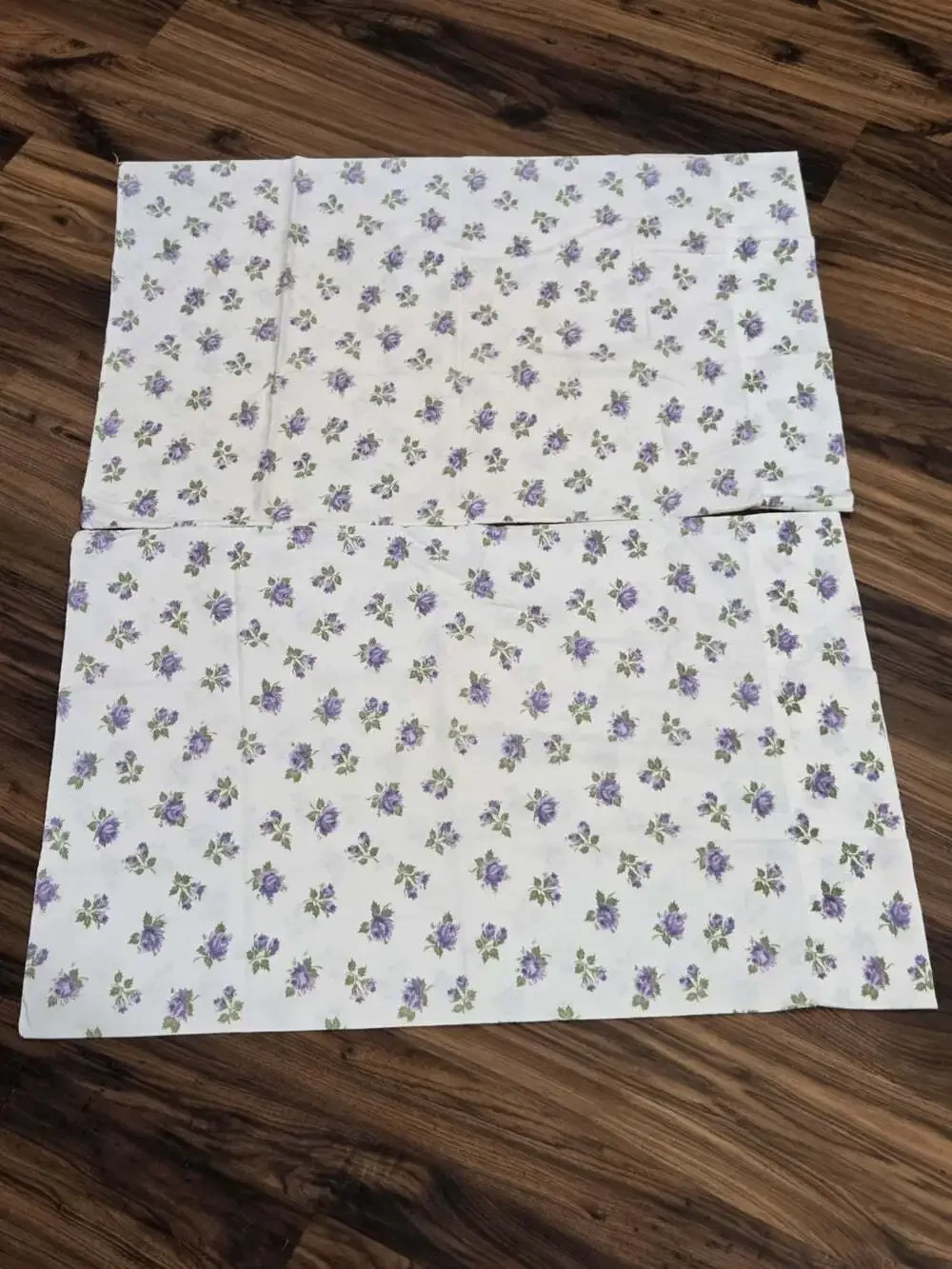 Vtg Penney's Floral Pillowcases Set 2 Purple Roses Percale 100% Cotton 20x30